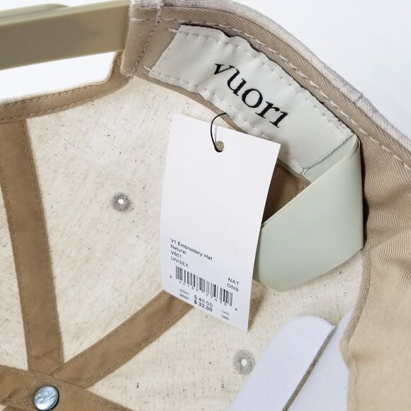 NEW Vuori V1 Embroidery Hat Natural Snapback Dad Hat Unisex Natural Hemp Organic - Picture 9 of 15